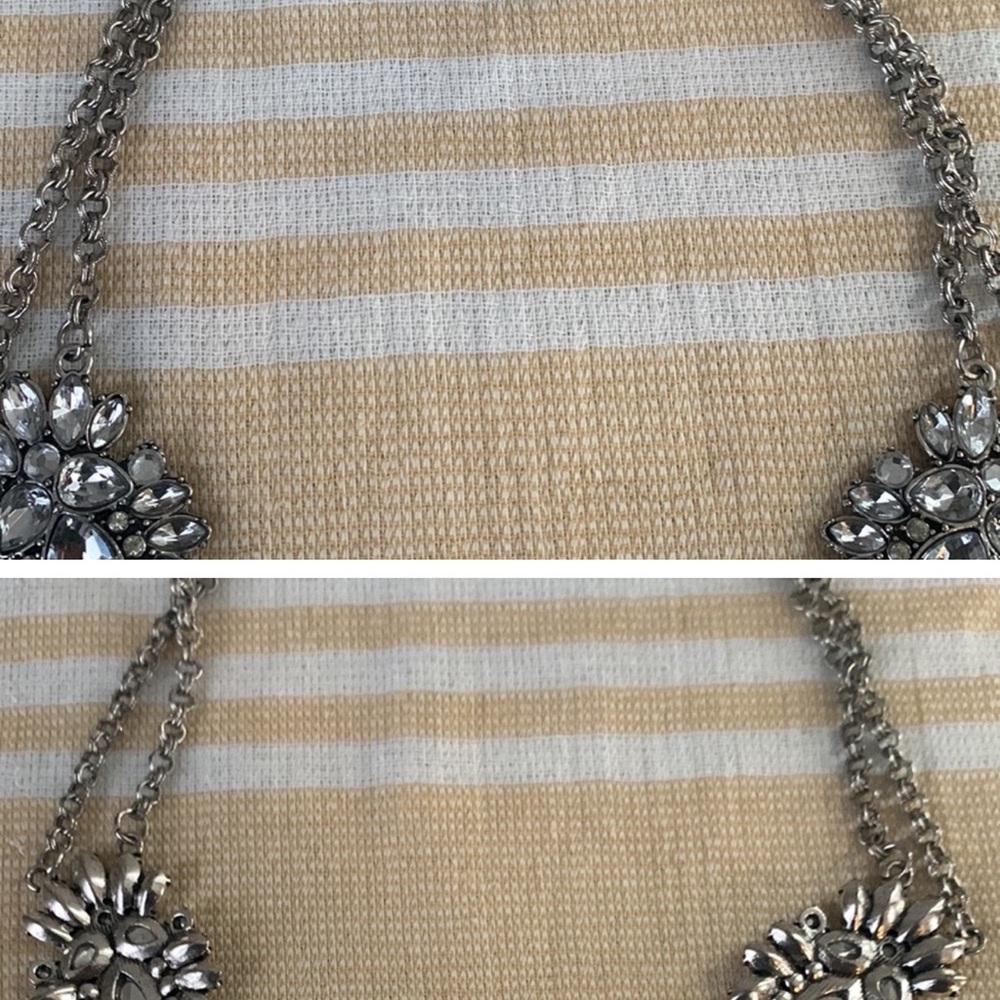 Elegant Faux Silver Statement Necklace - Picture 3 of 4